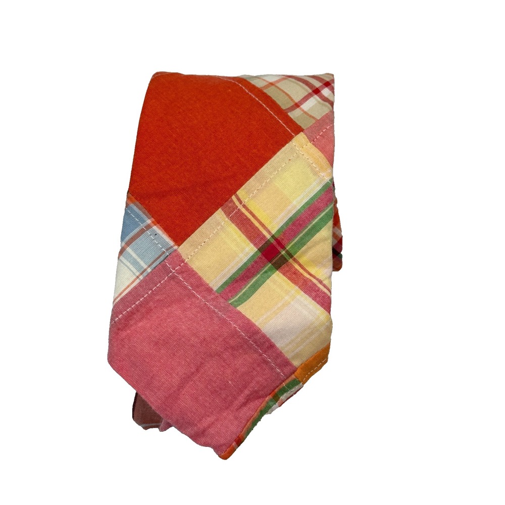 Brooks Brothers Makers 100% Cotton Neck Tie Multi Patchwork Made In USA Preppy